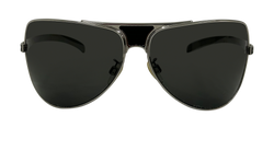 Chanel Gafas de Sol,Aviador,Metal/Piel,Plata,Negro,4140,C,3*